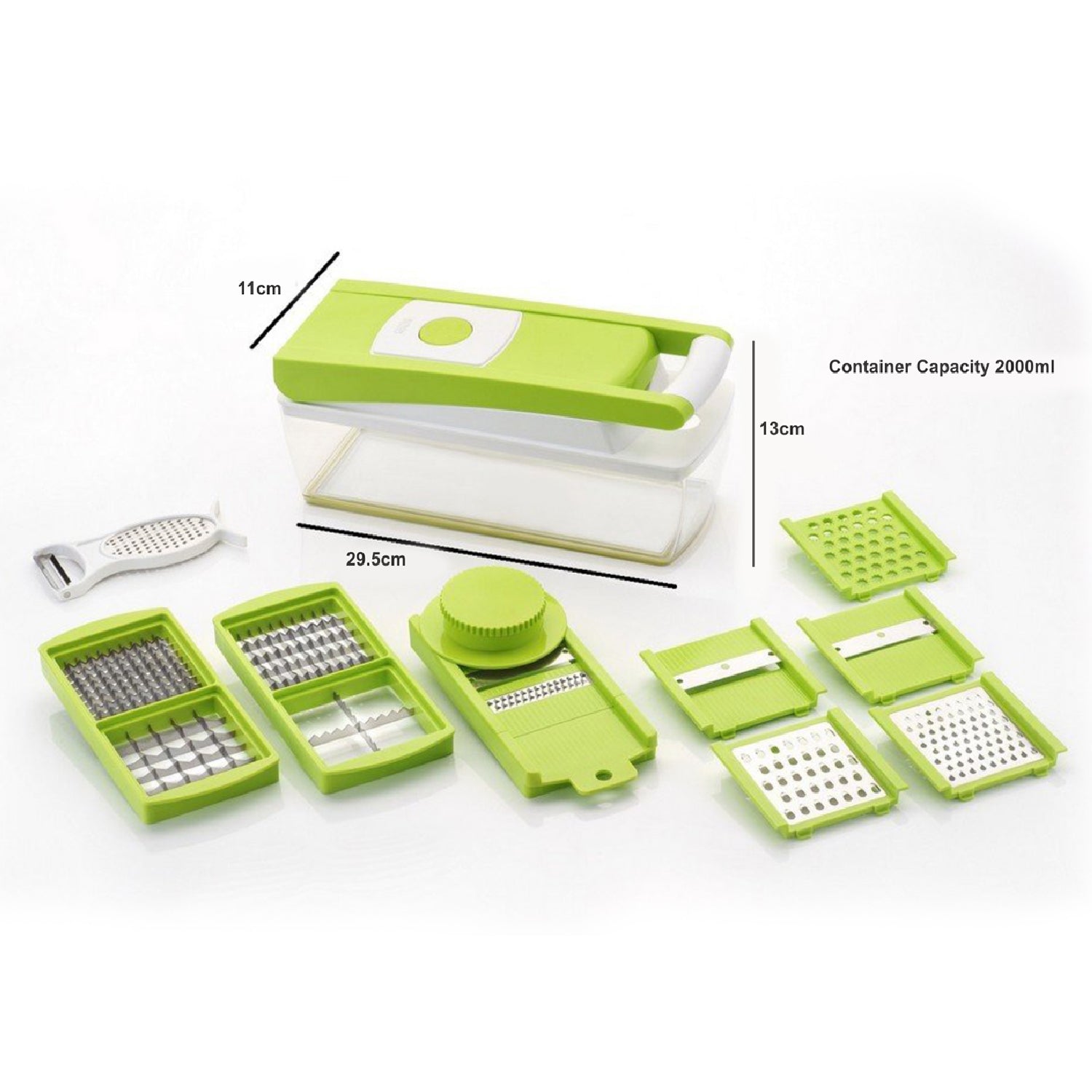 14-in-1 quick dicer by House of Sensation, Snowpearl, different views. 14-in-1 quick dicer by House of Sensation, Snowpearl, different views.